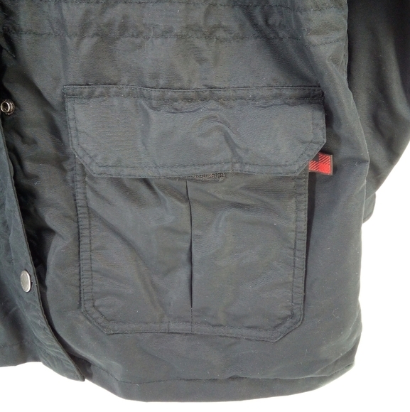 Woolrich Wool Nylon Black Jacket  Hood Women's Large - Picture 11 of 12